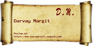 Darvay Margit névjegykártya